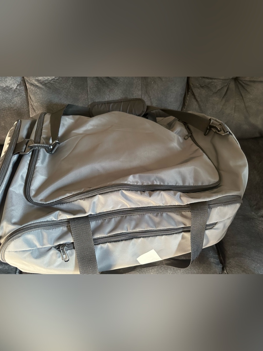 Gray Adidas-Defender 5 large duffel bag